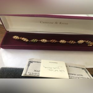 NWT CAMROSE & KROSS Colorful Rhinestone Egg Shaped Beads Bracelet in Box